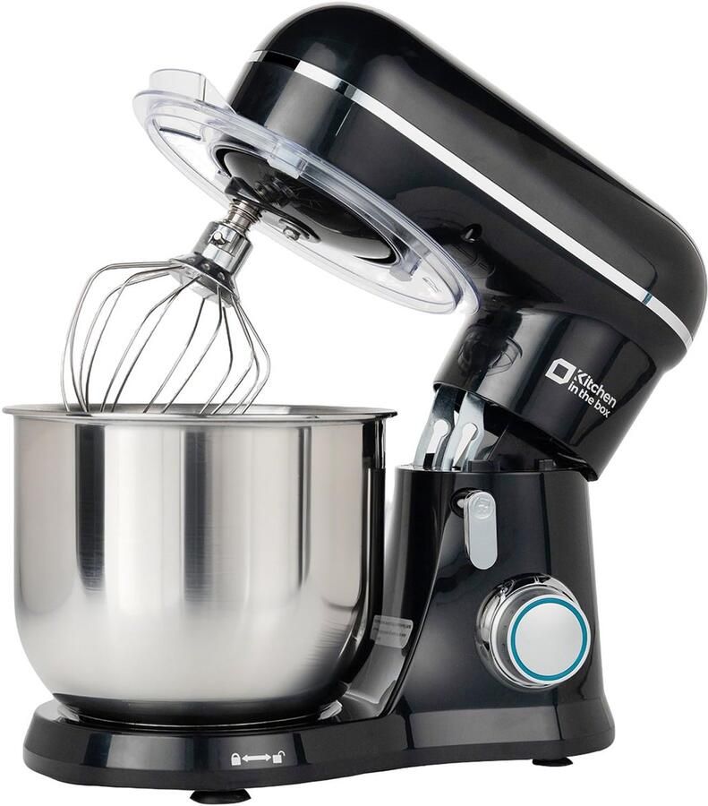 SnelShoppen Kitchen in the box Keukenmachine 3 5L Kleine Kneedmachine met 10 Snelheden Lichte Roermachine Kneedhaken en Garde Zwart Perfect v