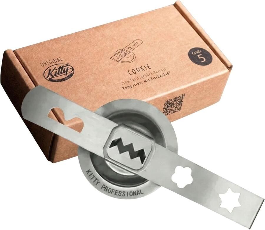SnelShoppen Kitty Professionele Koekjesaccessoire 'Cookie' Geschikt voor Keukenmachine Vleesmolen van Roestvrijstaal Duurzaam en Hygiënisch