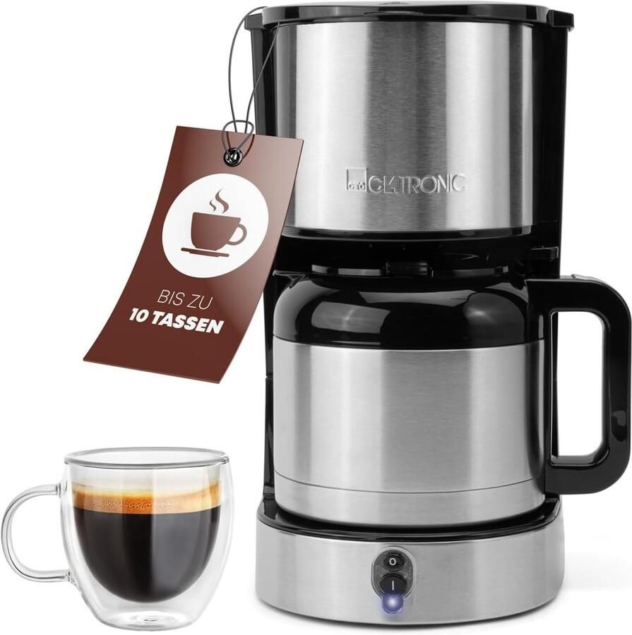 SnelShoppen Koffiezetapparaat met Thermoskan 8-10 Kopjes Koffie Roestvrijstalen Filter Dubbelwandige Thermoskan Geen Temperatuurverlies 80