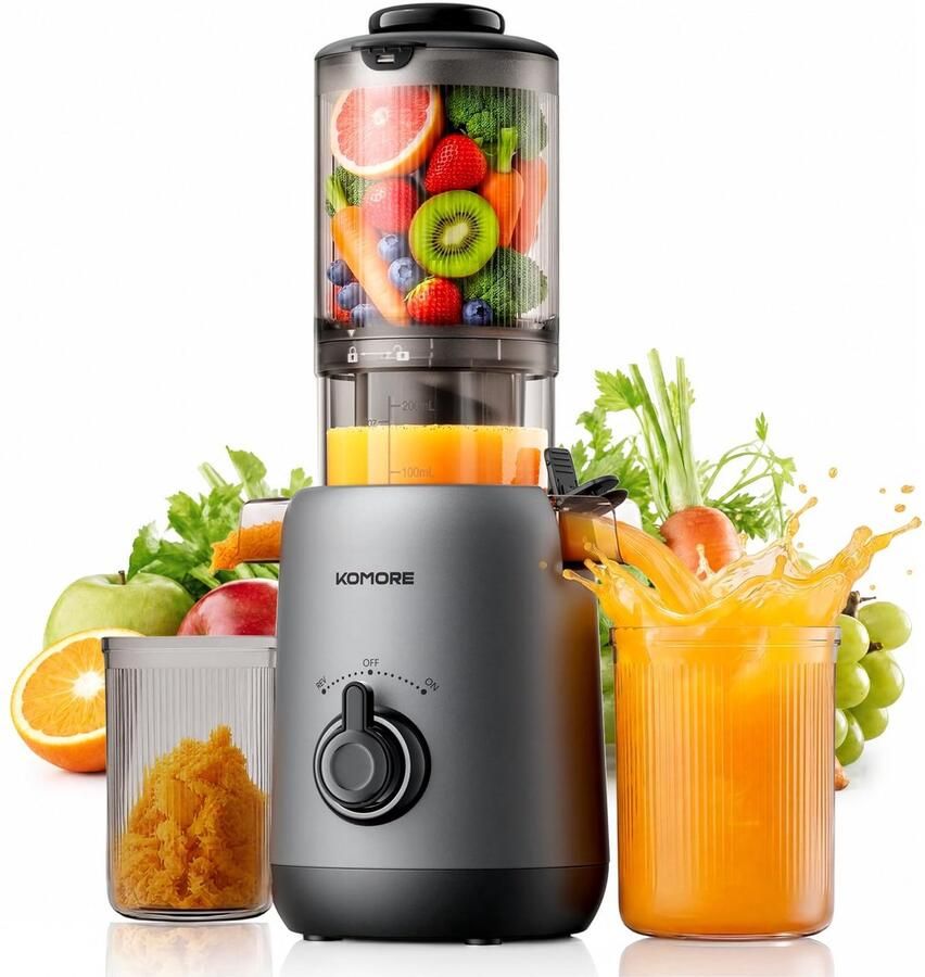 SnelShoppen Koude Pers Juicer Machines met 110 mm Grote Voergoot voor Hele Groenten en Fruit Zelfvoedende Langzame Masticerende Sapcentrifuge Ho