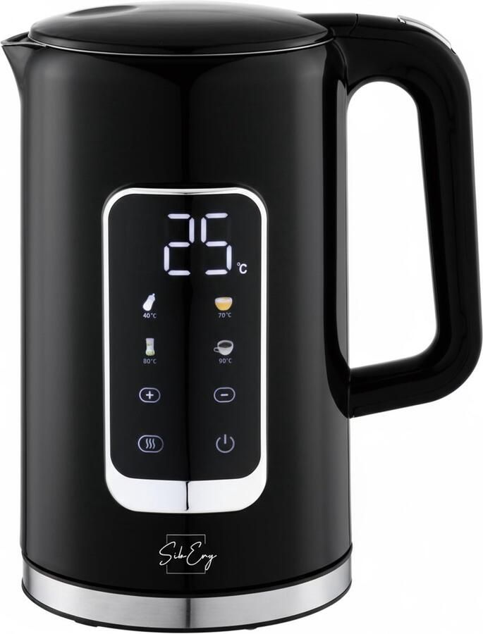 SnelShoppen LCD Waterkoker 1 7L Roestvrij Staal met Digitaal Kleuren-Touchscreen 13 Temperatuurniveaus Warmhoudfunctie BPA-vrij 360° Draaibaar