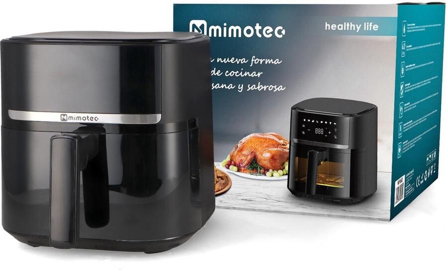 SnelShoppen Luchtfriteuse Airfryer 5 7L Digitale Touchscreen 1700W 8 Voorgeprogrammeerde Menu's Instelbare Timer Gezond Koken zonder Olie Temp