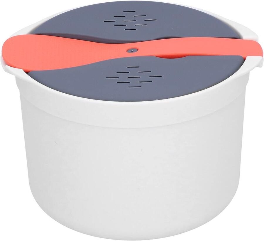 SnelShoppen Magnetron Rijststomer 2 Laags Magnetron Rijstkoker Hittebestendig Magnetron Keukenmateriaal 2L Gezins Rijstkoker Stomer voor Koken in