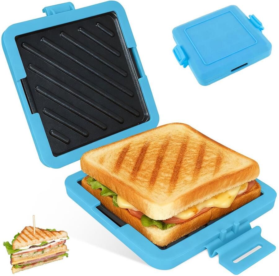 SnelShoppen Magnetron Toastie Maker voor Croque-Monsieur Siliconen Sandwichmaker Vaatwasserbestendig Draadloze Magnetron Ideaal voor Kantoor Ee