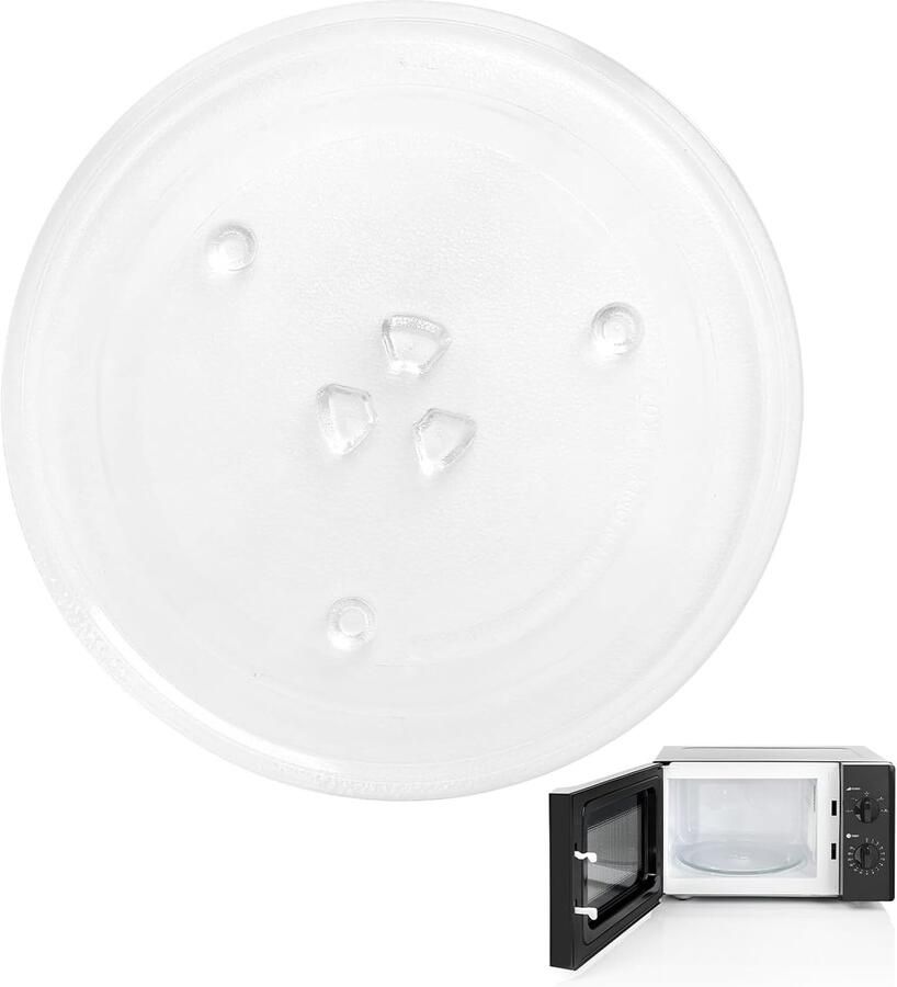 SnelShoppen Magnetronbord 24 5 cm van hittebestendig glas draaiplateau Y-vormig perfect voor magnetrons met ronde houders ideaal voor dagelijks g