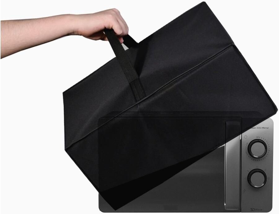 SnelShoppen Magnetronhoes 20 l Hittebestendig Waterdicht Stofdicht Opvouwbaar Nylon Voor Keuken Zwart Compatibel met Cecotec Magnetrons