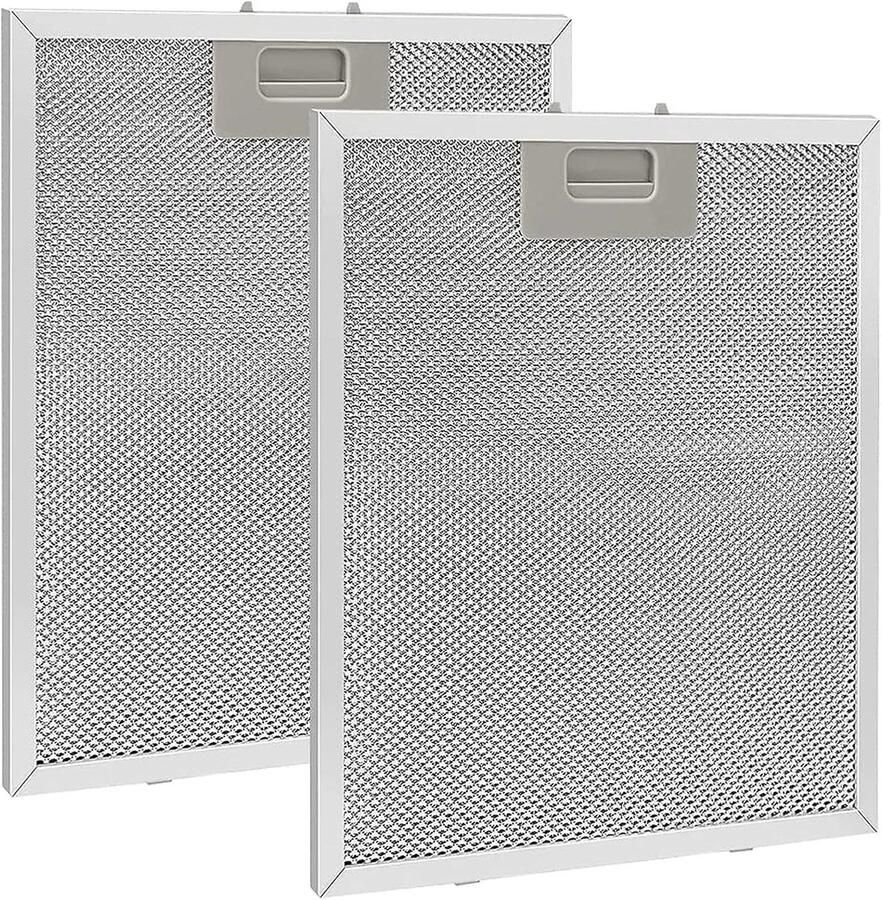 SnelShoppen Metalen Vetfilter 2 x 320 x 260 mm Aluminium Uitwasbaar Geschikt voor Afzuigkappen Keukenaccessoire voor Optimale Luchtkwaliteit