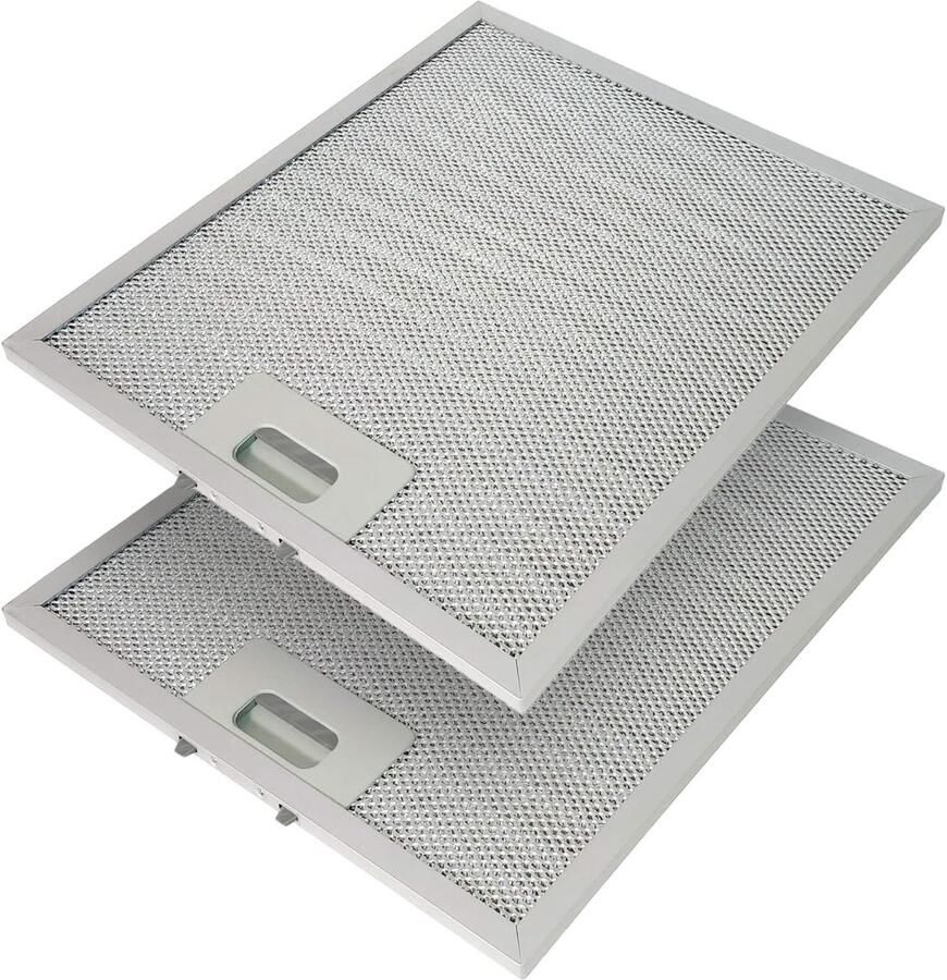 SnelShoppen Metalen Vetfilter voor Afzuigkappen 318 x 258 mm 2 Stuks Roestvrijstalen Keukenfilter voor Efficiënte Vetafvoer Geschikt voor Veel