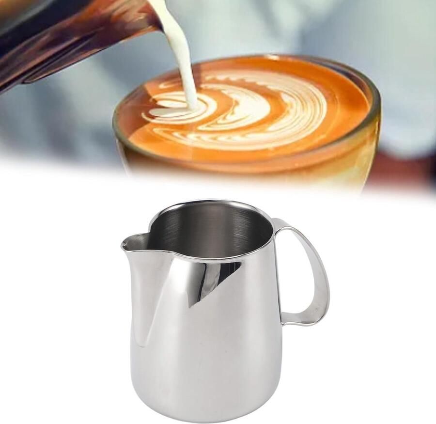 SnelShoppen Milk Frothing Pitcher 500ml RVS Dripless Tuit Melkopschuimer Koffie Melkopschuim Cup Stoomkan voor Thuis Koffiezaak Professionele Barist