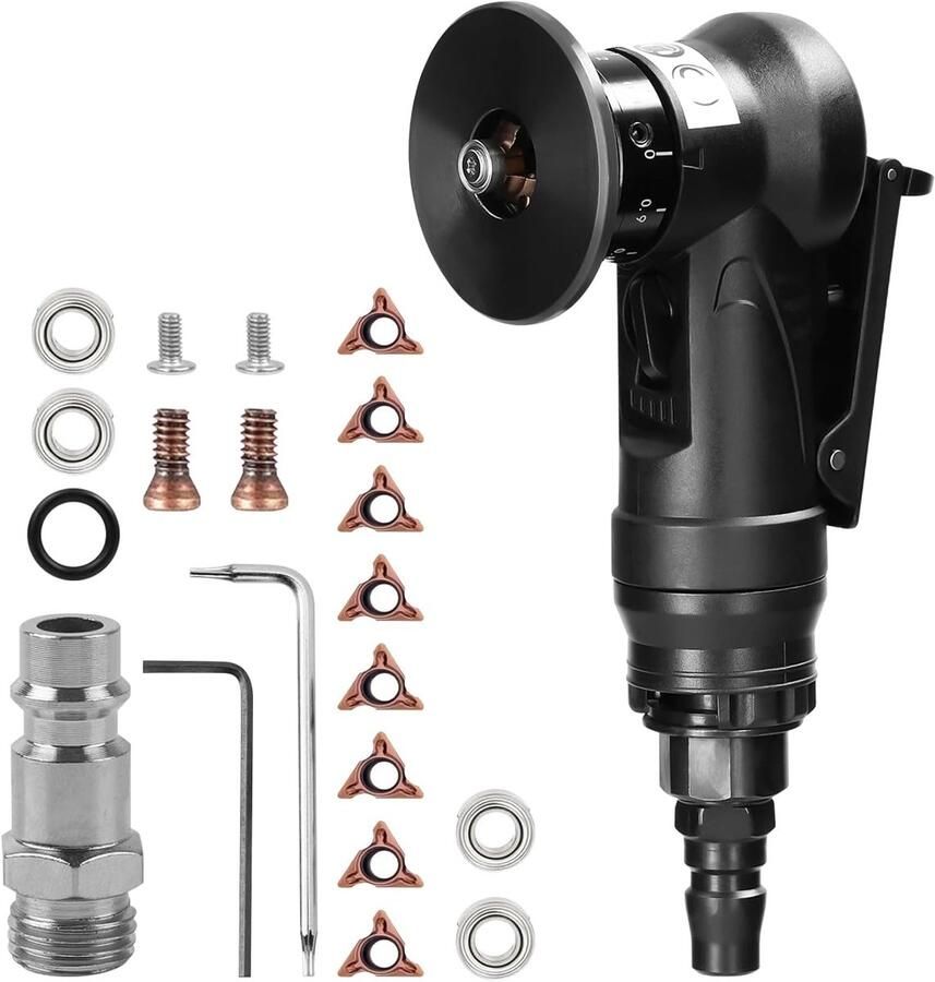 SnelShoppen Mini Pneumatische Vellingmachine Draagbare Handheld 45 Graad Lucht Snijmachine met Vervangbare Snijbladen voor Metaal Velling en Ontbra