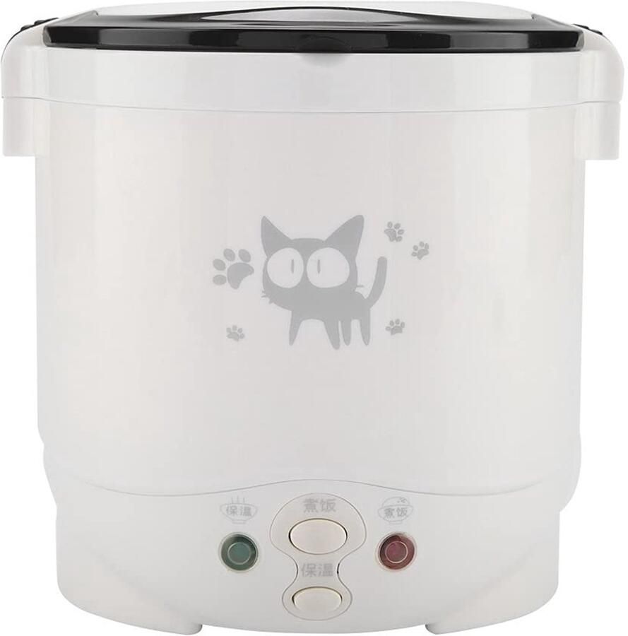 SnelShoppen Mini-rijstkoker 1 liter 12V Draagbaar Multifunctioneel Anti-aanbaklaag Wit Perfect voor Camping Keuken en Feestjes
