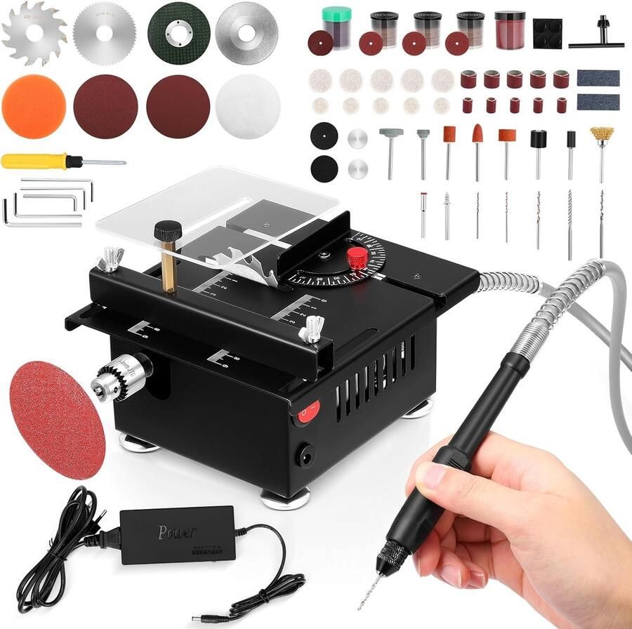 SnelShoppen Mini Tafelszaag Micro voor Houtbewerking DIY Acryl PVC Precisiezaag Multifunctionele Snijmachine Compact en Lichtgewicht