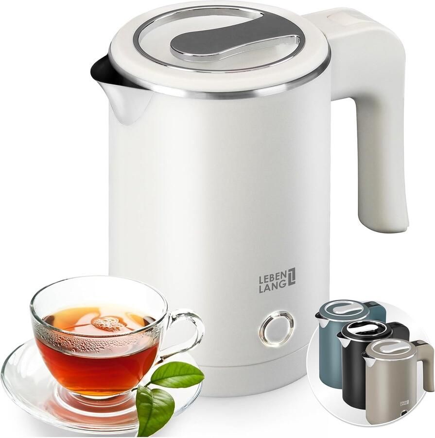 SnelShoppen Mini Waterkoker 500 ml Roestvrij staal Draadloos & BPA-vrij 600 W Compact en Lichtgewicht Ideaal voor Reizen Camping en Thuis