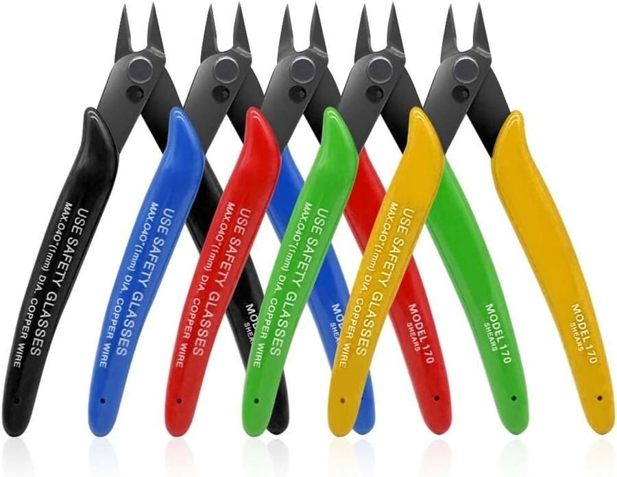 SnelShoppen Mini Zijsnijder Set 5 Stuks 125 mm 170 mm Draadknipper Elektronica Draadknipper voor Handwerk Reparatie Precisie Snijden