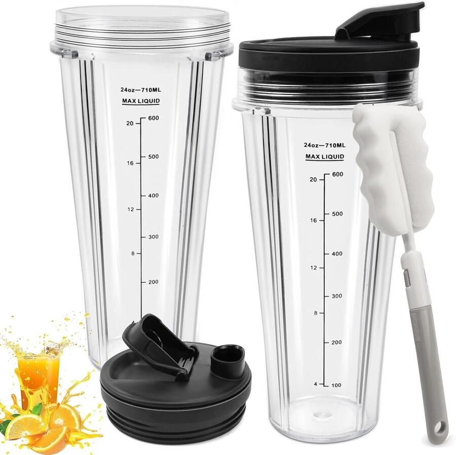 SnelShoppen Mixer Onderdelen Set voor Blender Vervangende Bekers met Deksel Duurzaam en Veilig Geschikt voor Mixers BPA Vrij en Vaat