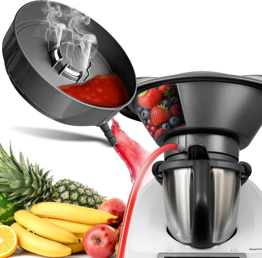 SnelShoppen MixFino Stoomjuicer voor Thermomix TM6 TM5 TM31 & Vriend Food-safe PP en Siliconen tot 2 kg Fruit Inclusief Recepten E-book