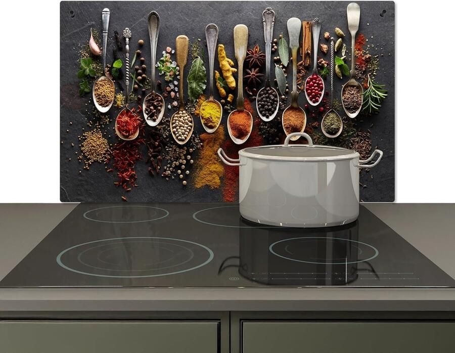 SnelShoppen Mudguard Keuken 51.5x83cm Wandbescherming en Kookplaatbeschermer Aluminium Hittebestendig Kruidensplashguard voor Inductiekookplaten e