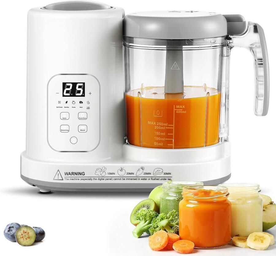 SnelShoppen Multifunctionele Baby Food Maker Stoom- en Mixapparaat met Ontdooifunctie en Zelfreiniging 400 ml Capaciteit voor Gezond Babyvoedsel