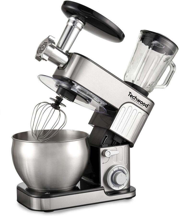 SnelShoppen Multifunctionele Keukenmachine 7L 1300W RVS Kom Blender en Hakmolen voor Keuken Roestvrij Staal Perfect voor Koken en Bakken