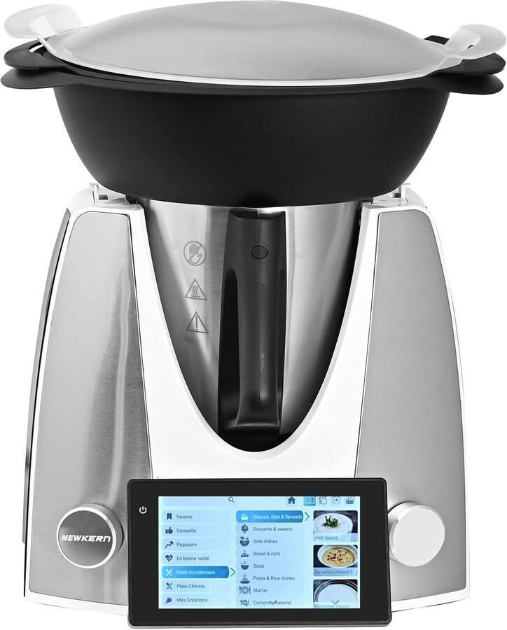 SnelShoppen Multifunctionele Keukenmachine NewKern KE-7001 met Ingebouwde Recepten Mixer 4L Kom 1800W Slimme Kookplaat 12 Automatische Programma