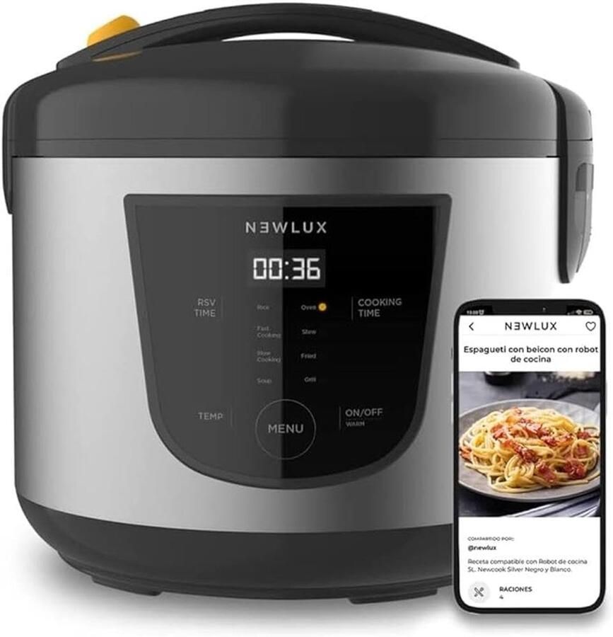 SnelShoppen Multifunctionele Keukenrobot 5 Liter Programmeerbaar tot 24 Uur Automatisch Koken 8 Vooraf Ingestelde Menu's Warmhoudfunctie tot