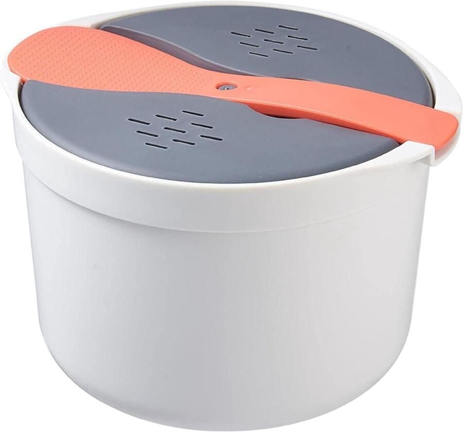SnelShoppen Multifunctionele Magnetron Rijstkoker 2L Stoomcontainer voor Rijst Groenten en Soep Handige Magnetron Stomer voor Keuken Camping e