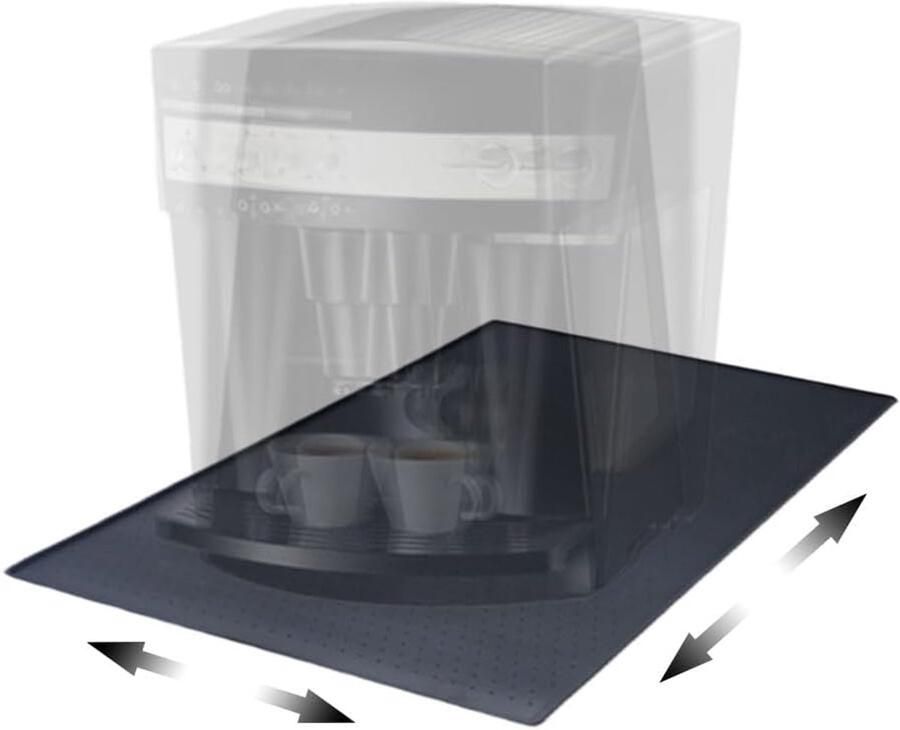 SnelShoppen Non-Slip Siliconen Mat voor Volledig Automatische Koffiemachine 48 x 30 cm Zwart Dubbelzijdige Bescherming voor Koffiemaker en Koffie