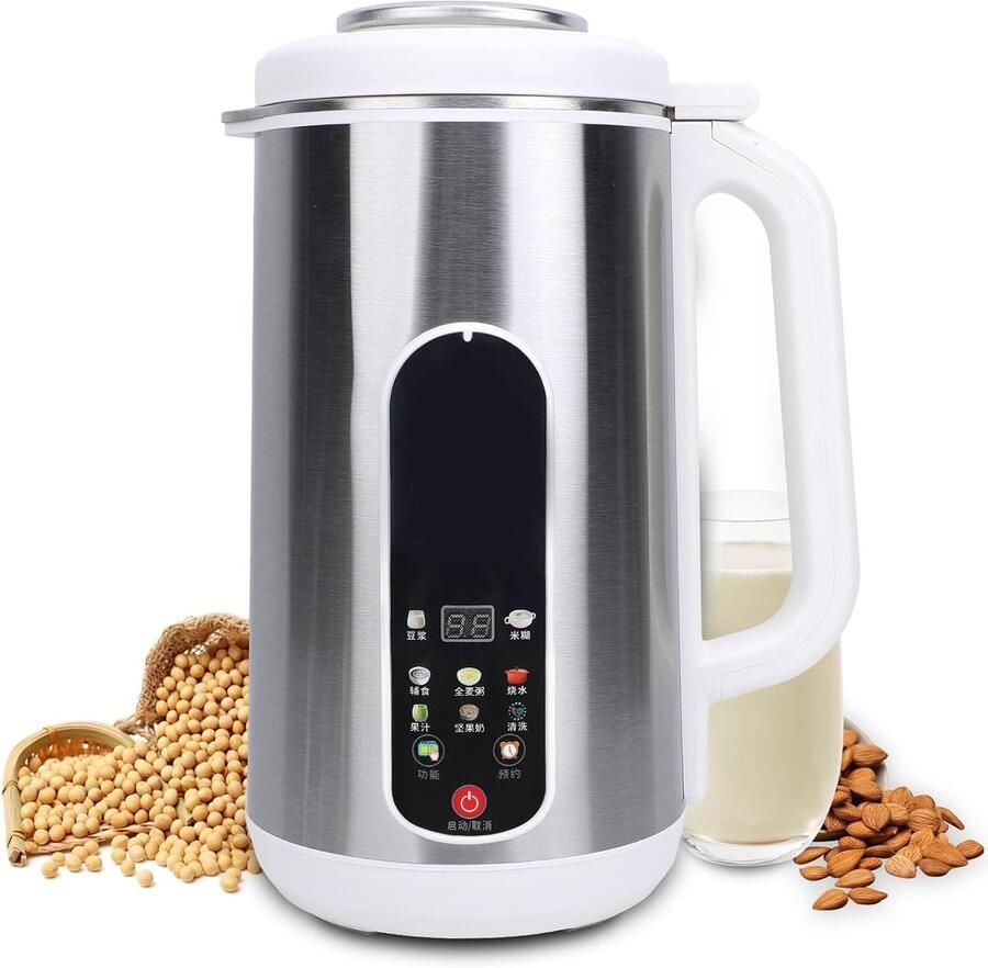 SnelShoppen Nut Milk Maker Blender Roestvrij Staal 1200ml Capaciteit Voor Zelfgemaakte Sojamelk Geen Weekproces Direct Grinden Ideaal Voor Koken