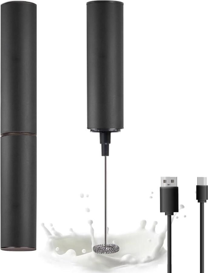 SnelShoppen Oplaadbare Hand Melkopschuimer Krachtige Hand Koffie Frother met USB Duurzaam ABS Ideaal voor Koffie en Melk Keuken Accessoire Perf