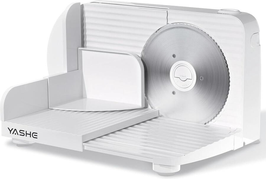 SnelShoppen Opvouwbare Elektrische Allessnijder 180W Broodsnijder met Instelbare Dikte 0-15mm 17cm Roestvrijstalen Lemmet Compact en Ruimtebes