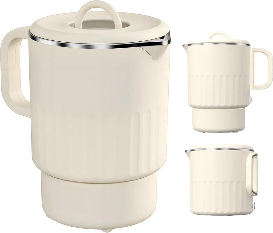 SnelShoppen Opvouwbare Waterkoker 1L Draagbare Reiswaterkoker 600W Roestvrij Staal BPA-vrij Ideaal voor Camping Outdoor Keuken en Reizen
