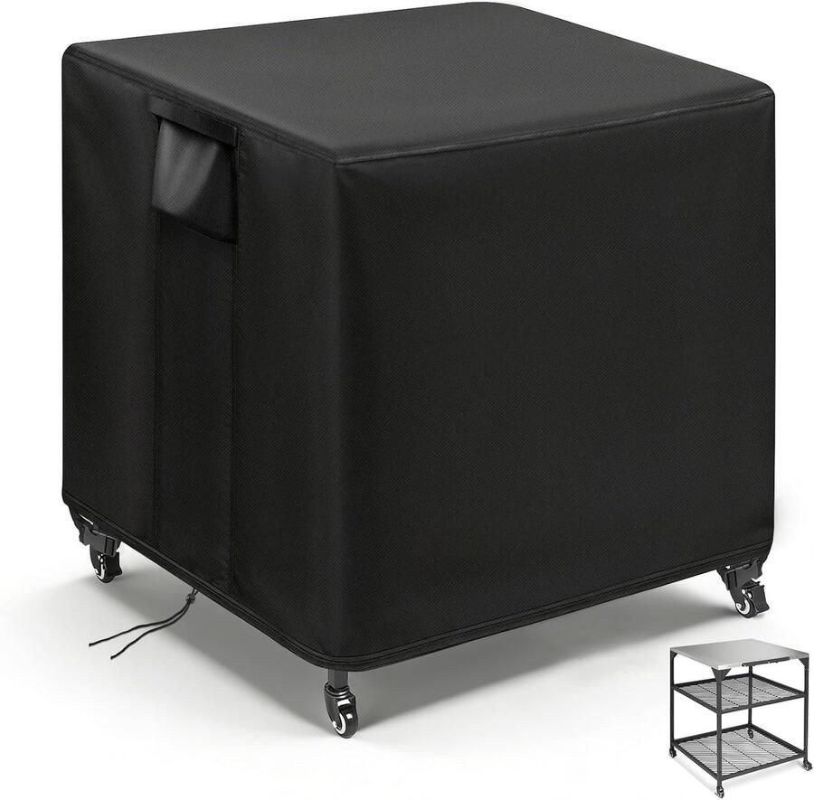 SnelShoppen Outdoor Pizza Oven Tafel Cover Waterproof Zwart Hoogwaardige Polyester 83x83x90cm Ideaal voor Tuin Camping en Feesten