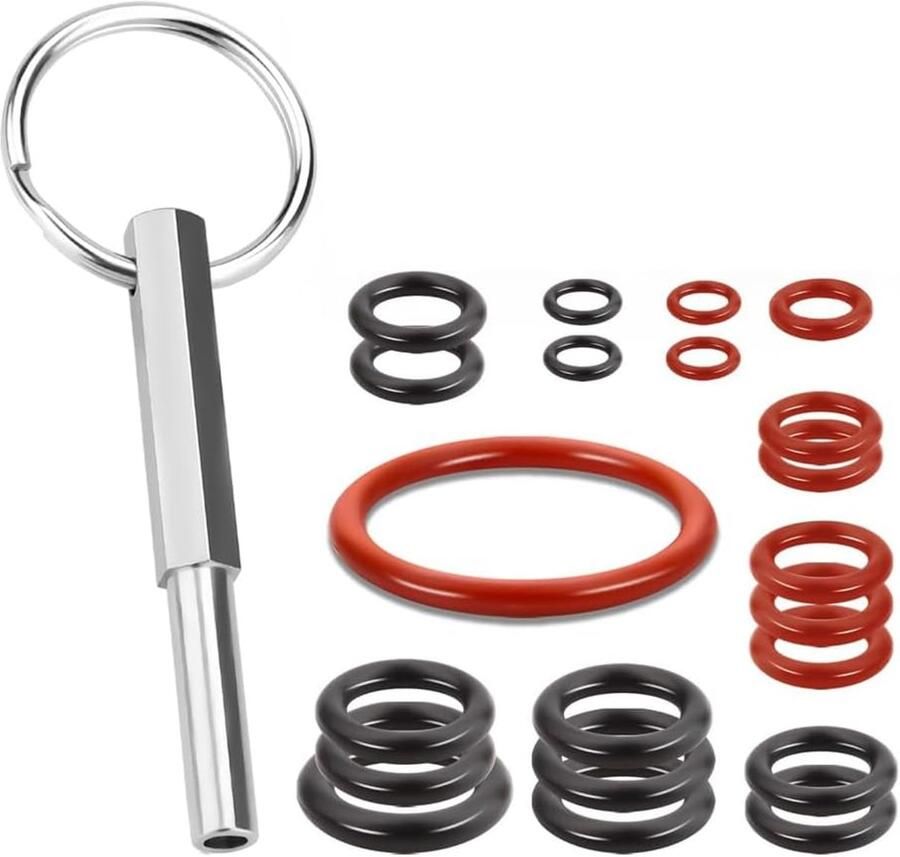 SnelShoppen Ovalen Sleutel voor Koffiemachine met Sleutelhanger 21 Stuks Sealing Ringen Reserve Onderdelen voor Volautomatische Koffiemachines O