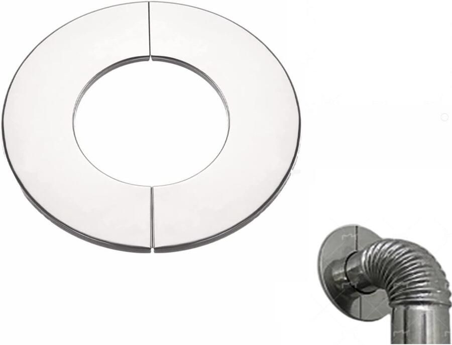 SnelShoppen Oven Pipe Rosette RVS Dekrozet voor Schouw Pijpafdekking Kachelaansluiting en Haardkappen (DN 50mm)