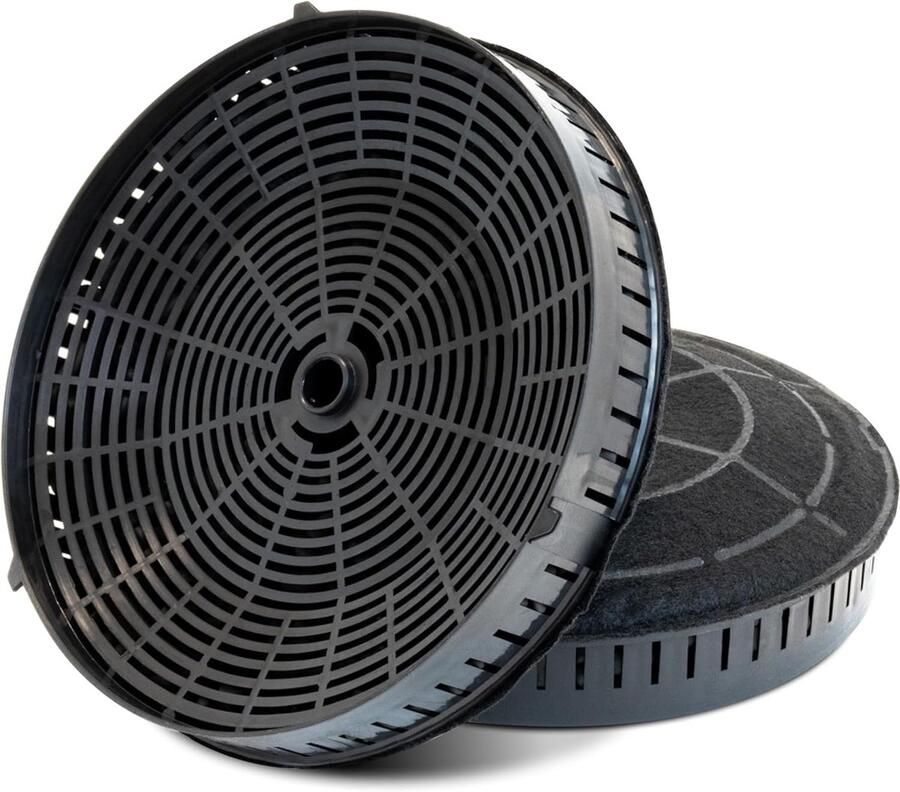 SnelShoppen Pack van 2 Actieve Koolstoffilters voor Afzuigkappen Vervangingsfilters Geurverdrijvend Ø 178 mm Geschikt voor Keuken Eenvoudi