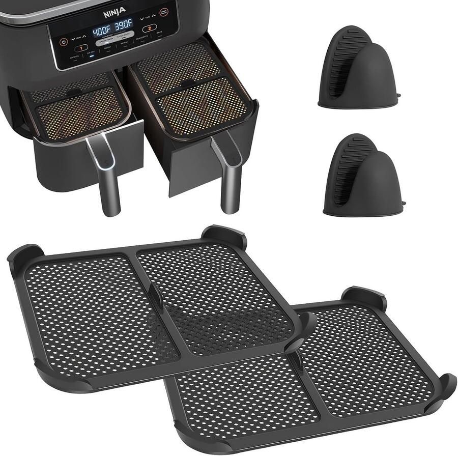 SnelShoppen Pack van 2 Airfryer Accessoires Spatbeschermers voor Ninja Foodi Max Dual Zone AF400EU & AF451EU Vet Spatbeschermer Effectieve Besche