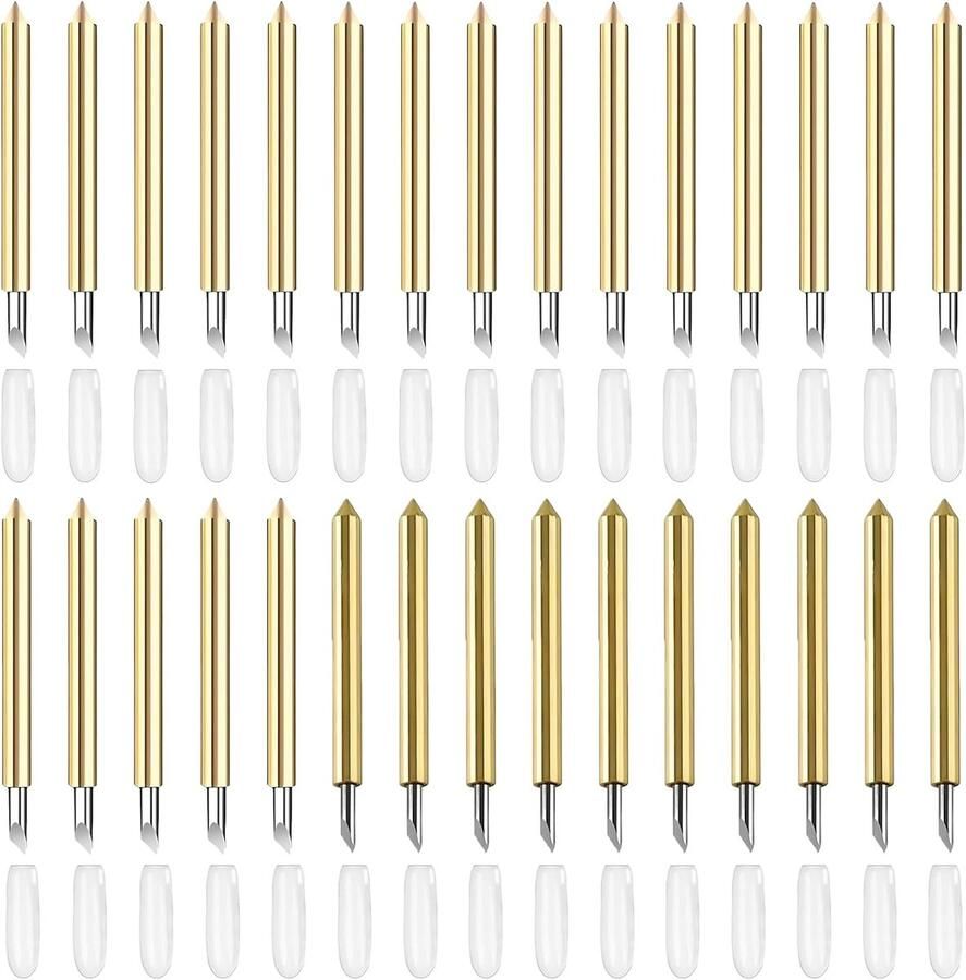 SnelShoppen Pack van 30 Premium Snijbladen Accessoires Maker Vervangbladen voor Maker 3 4 Explore 3 4 Air 2 Air One Venture 30° 45° 60° Snijdiep