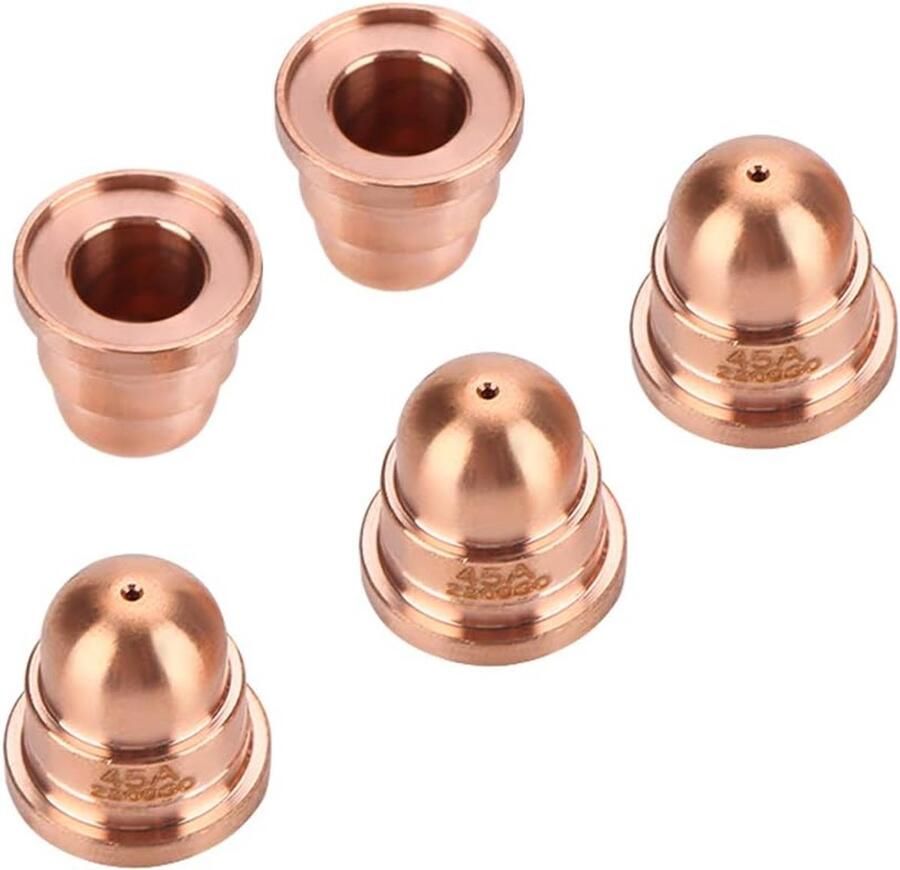 SnelShoppen Pcs Plasma Snijbranders 220930 Fakkel Tips Verbruiksartikelen 5 Stuks Voor MAX65 Snijmachine Premium Tellurium Koper Voor Het Snijden