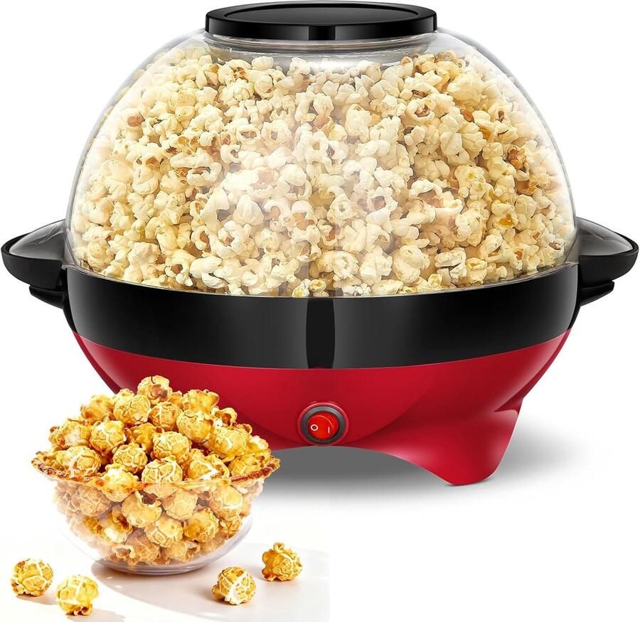 Popcornmachine 5 liter grote uitvoering met verwijderbare verwarmplaat snel en stil popcorn maken