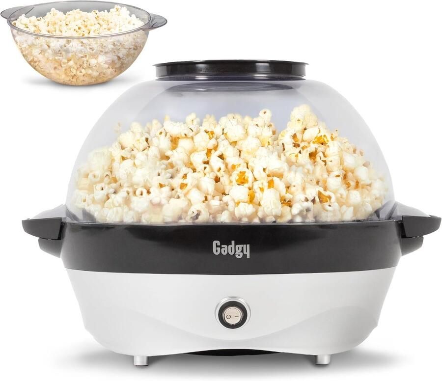 SnelShoppen Popcorn Machine Elektrisch Rond 5L Stil en Snel Anti-aanbaklaag Perfect voor Feestjes Thuisbioscoop en Kids Zilver