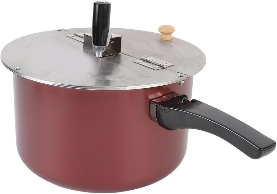SnelShoppen Popcorn Popper RVS Popcorn Maker met Handcrank voor Gasfornuis en Inductiekookplaat Handmatige Popcornmaker voor Feestjes Filmavond