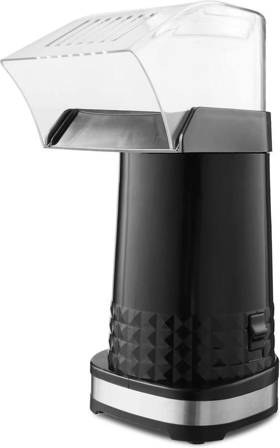 SnelShoppen Popcornmachine 1200 W Hete Lucht Popcornmaker voor Thuis Breed Kaliber Design met Maatbeker en Afneembaar Deksel BPA-vrij Zwart voor