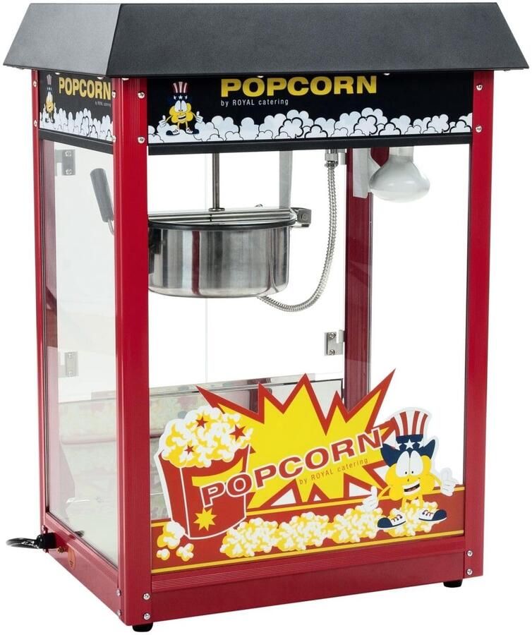 SnelShoppen Popcornmachine 1500 W 8 oz Zwarte Popcornmaker voor Feesten Camping en Thuisgebruik 16 l h Gratis Verzendkosten