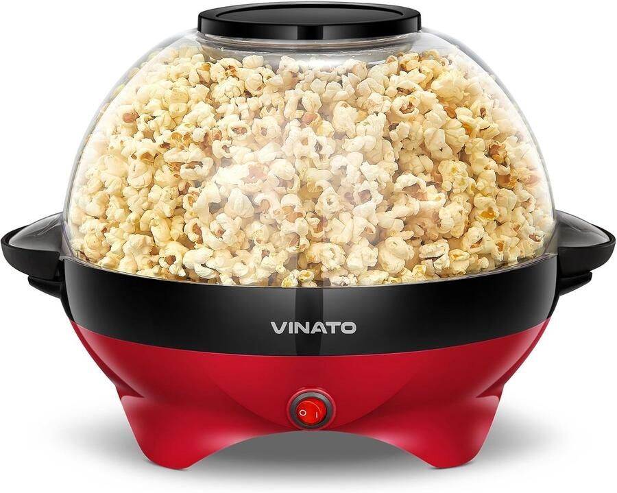 SnelShoppen Popcornmachine 5L met Suiker Olie en Boter Stille en Snelle Popcornmaker Anti-aanbaklaag en Afneembaar Verwarmingsoppervlak Ideaa