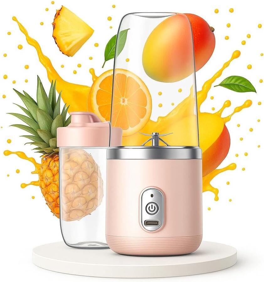 SnelShoppen Portable Blender Mini Mixer Perfect voor Smoothies Vers Sap Fruit en Groenten Compact Lichtgewicht Ideaal voor Reizen Sport Th