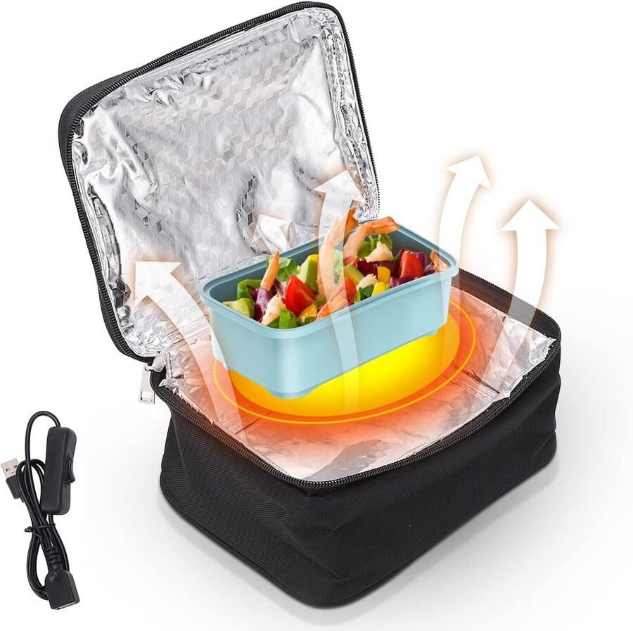 SnelShoppen Portable Oven Mini Oven USB Oplaadbare Eten Warmhouder Elektrische Lunchbox voor Gerechten Verwarmen en Koken Ideaal voor Road Trip en
