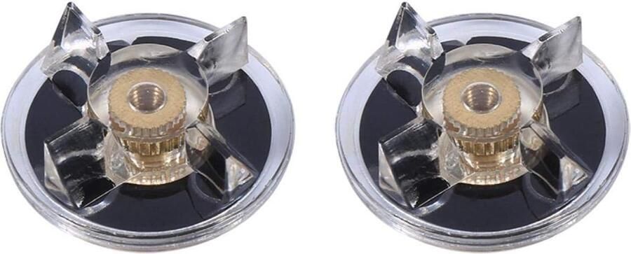 SnelShoppen Praktische 2 Basis Gears 2 Rubber Mes Gears Vervangingsonderdelen voor Blender Zwart en Transparant 4 Stuks Geschikt voor Keukenap