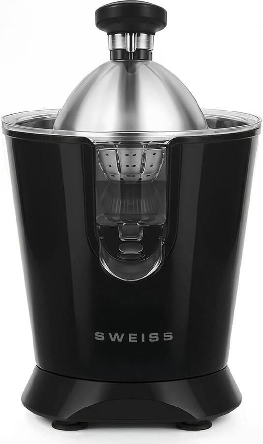SnelShoppen Professionele Elektrische Citrus Juicer 160W Drupvrije Uitloop Vaatwasserbestendig Zwart Perfect voor Keuken en Thuisgebruik