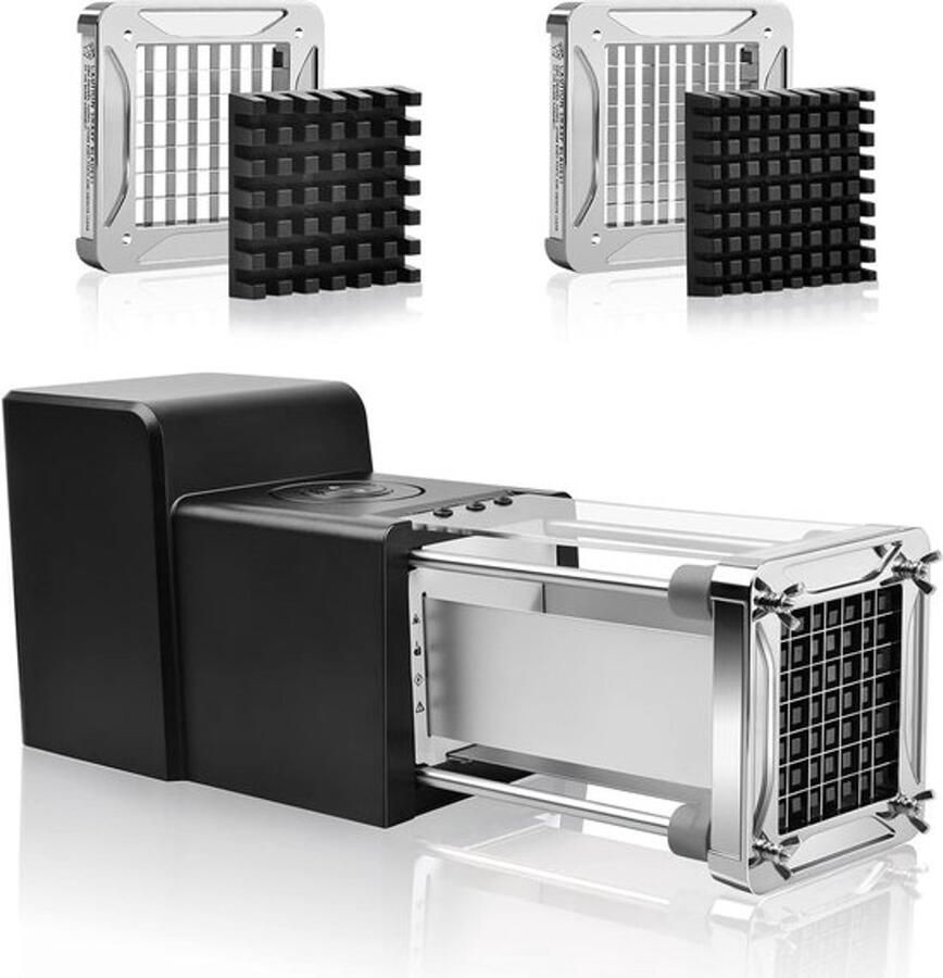 SnelShoppen Professionele Elektrische Frite Cutter voor Aardappelen Snijmachine met RVS Bladen 9mm en 12mm Perfect voor Keuken Feest en Camping
