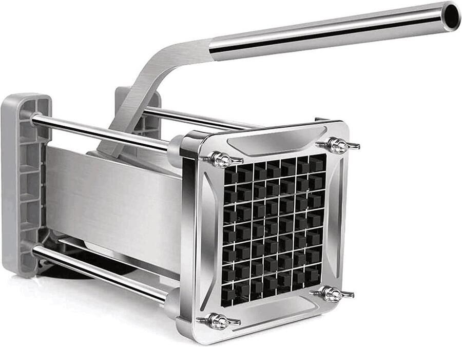 SnelShoppen Professionele Franse Friet Cutter RVS 12x12mm Hoogwaardige Snijmachine met Sterke Basis en Robuuste Bladen voor Keuken en Restaurant